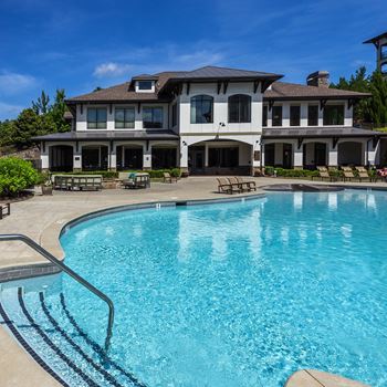 Resort inspired pool and seating at 4700 colonnade apartments in birmingham, al
